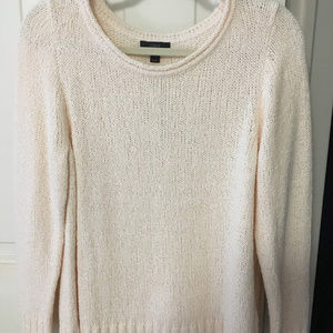 NWT J CREW: Cream/Champagne Knit L/S Sweater, L